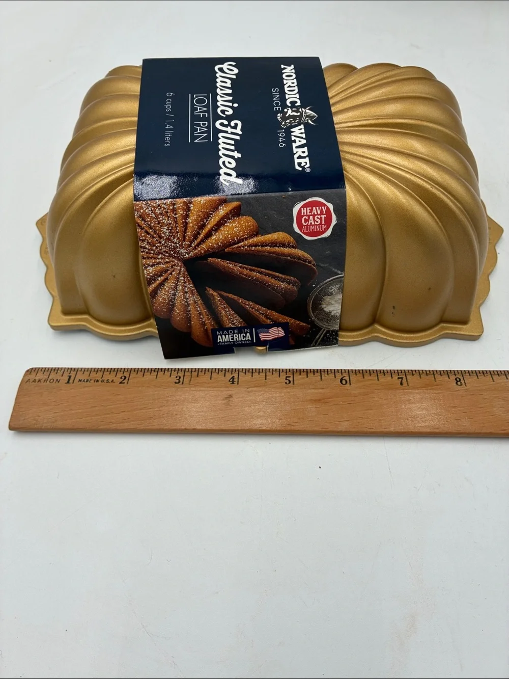 Nordic Ware Metallic Gold Classic Fluted Loaf Pan